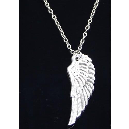 20pcs New Fashion Necklace 38x14mm angel wings Pendants Short Long Women Men Colar Gift Jewelry Choker