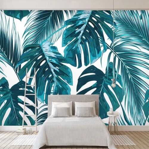 Milofi Custom 3D Wallpaper Mural Nordic Tropical Plant Turtle Leaf Living Room Bedroom Background Wall Decoration Painting Wallp