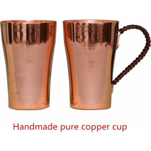 400ml 14 Ounces Premium Quality Handmade Moscow Mule Mug Pure Red Copper Cofee Wine Beer Cup Milk Tumbler for Moscow Mules