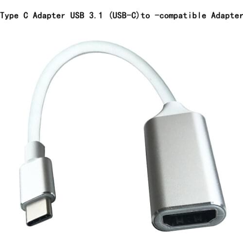 Aluminum Alloy Shell Type C Adapter USB 3.1 USB-C Compatible Adapter Male To Female Converter for PC Computer TV Display Phone