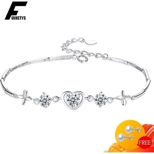 BaliJelry Trendy Women Bracelet 925 Silver Jewelry Heart-shape Sapphire Amethyst Gemstone Accessories Wedding Engagement Gift