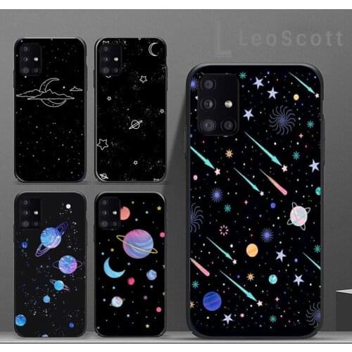 Outer Space Planet Stars Moon Spaceship Phone Case For Samsung A32 A51 A52 A71 A50 A12 A21S S10 S20 S21 Plus Fe Ultra