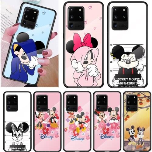 Tempered Glass Cover Mickey mouse love For Samsung Note 20 Ultra Note 10 Lite Plus 5G Note 8 Note 9 Phone Case