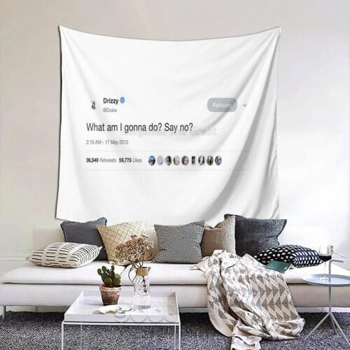 Drake What Am I Gonna Do? Say No Tweet Tapestry MEME Funny Tapestry Wall Bedspread aesthetic Hanging Blankets For Living Room