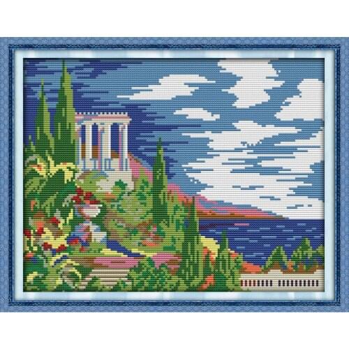 Everlasting Love View Residence Chinese Cross Stitch Kits Ecological Cotton Stamped Printed 11 DIY New Year Decorations For Home