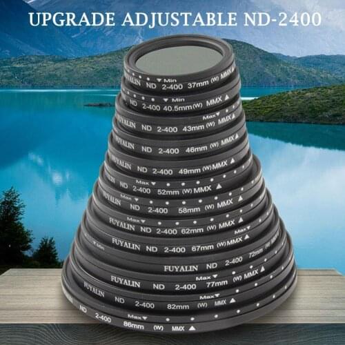 ND2-400 Neutral Density Fader Variable ND filter Adjustable 37 40.5 46 49 52 55 58 62 67 72 77 82 mm Photographic Camera Filter