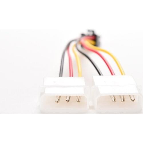 2 IDE PCI-E Y Molex IDE Power Cable Adapter Connector for video cards Dual 4pin Molex IDE Male to 6 Pin Female
