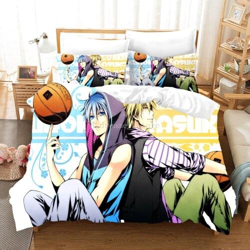 Japanese Anime Kurokos Basketball Bedding Set Sports Anime Duvet Cover And Pillowcase For Boys Decor Home Bedclothes