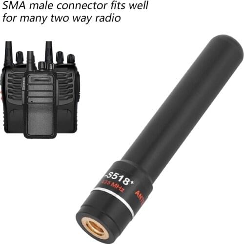 HH-S518+ SMA-Male 144/430MHz High Gain Dual Band Short Antenna with SMA male connector for Two Way Radio