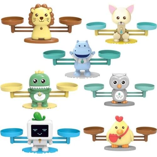 Montessori Math Toy Digital Monkey Balance Scale Educational Dinosaur Balancing Scale Number Board Game Kids Learning Toys