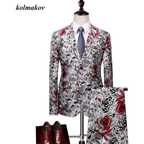 2020 New Arrival Style Men Boutique Colors Suits High Qulity Single Breasted Mens Two-piece Suits Dress Plus Size M-6XL