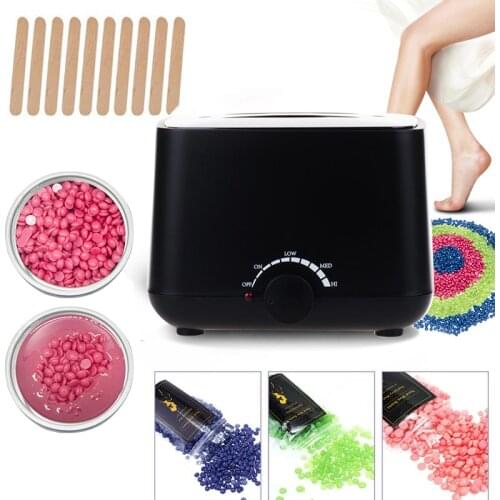 500CC Wax Heater Warmer Hair Removal Machine Wax-melt Waxing Kits With Wax Beans Wood Stickers For Hand Foot Body Hair Epilator