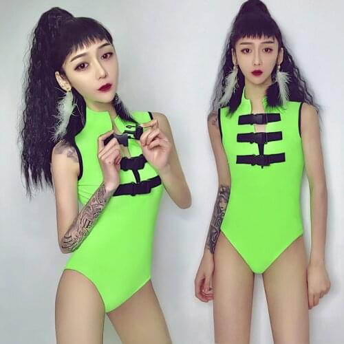 New Bar ds costumes new sexy gogo collar dance clothes nightclub dj female singer clothes fluorescent stage outfit