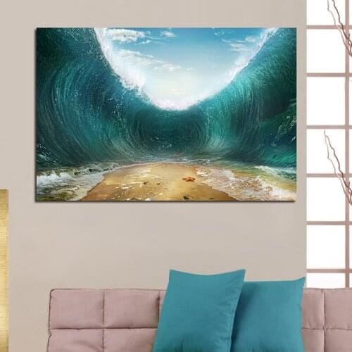 Single Ocean Prints Wall Art Giant Wave Vortex Seascape Paintings Home Decor Canvas Pictures For Living Room Modern Spray Art
