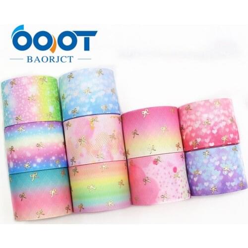 OOOT BAORJCT I-19625-1429,10yards 38mm laser bow-knot printed grosgrain ribbons,Wedding Party Decoration DIY Handmade Materials