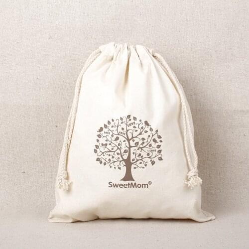 Personalized logo Cotton Linen Drawstring Gift Bags 8x10cm(3"x4") 500pcs Print Company/Store Logo or The Bride and Groom Name