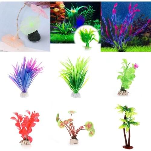 Submersible Aquatic Fish Tank Grass Ornament Plant Aquarium Background Beautiful Plastic Artificial Aquarium Plants Decoration