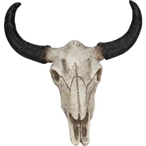 Resin Bull Head Wall Mount Living Room Bedroom Pendant Animal Sculpture