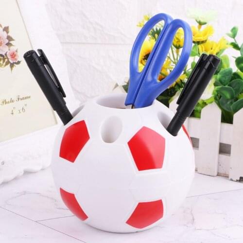Soccer Shape Tool Supplies Pen Pencil Holder Football Shape Toothbrush Holder Desktop Rack Table Home Decoration Student Gifts