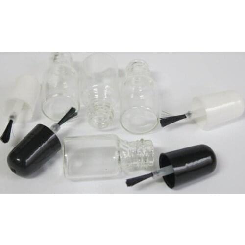 Empty nail polish bottles with brush,3ml refillable glass bottle package nail bottle F121