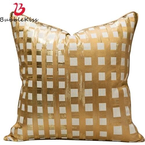Bubble Kiss Square Pillows Cover Golden Light Luxury Home Throw Cushion Covers Washable Living Room Sofa Decoration Pillow Case
