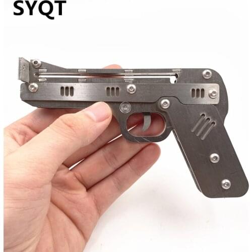 Silver Outdoor Games Elastic Model Collection Mini Shooting Arrow Kids Toys Car Decoration Catapult Slingshot Shooting Ar15