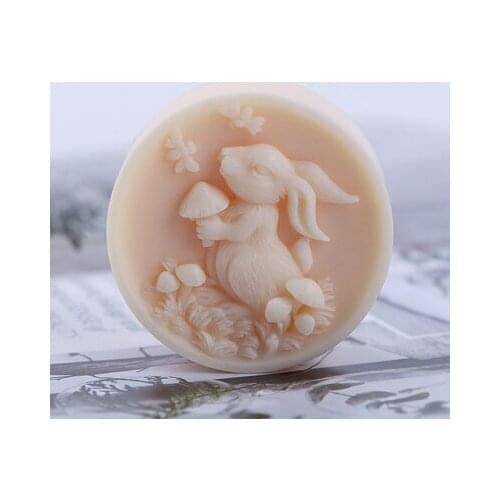 Rabbit Butterfly Silicone Mould Soap Mushroom Bunny DIY Handmade Soap Making Mold Round Silicone Molds PRZY Eco-friendly