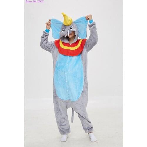 High Quality Adult Cosplay Costumes Sleepsuit Animal Sleepwear Dumbo Onesies Pajamas Cartoon Pyjama Kigurumi