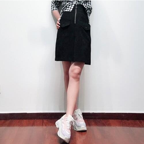 Patads French fashion European skirt 19 spring and summer slim solid color short skirt ladies versatile A-line skirt j4298e