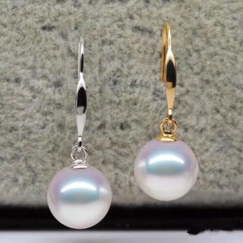 Eternal wedding Women Gift word 925 Sterling real Genuine SHELL PEARL EARRING pearls bright enough earrings ear hook
