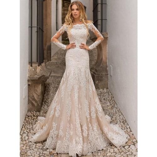2021 Spring New Bridal Dress Lace Long Trailing Sleeveless Embroidery Applique Mermaid Train Trailing Wedding Dress