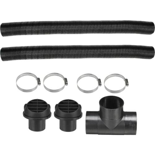 1 Set Car 60mm Heater Pipe Ducting T Piece Warm Air Outlet Vent Hose Clips For 2KW Diesel Air Heater