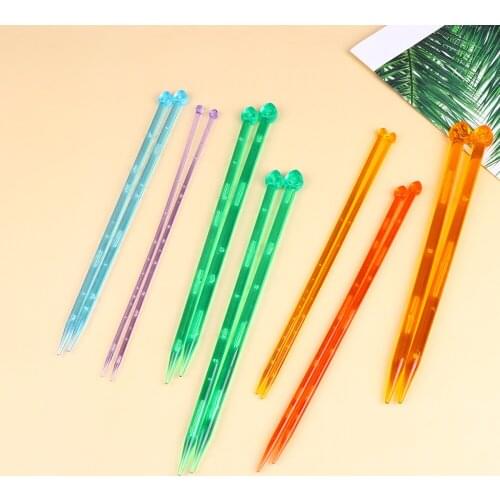 1 Set Acrylic Knitting Rod Durable Knitting Stick Knitting Needle Hand Knitting Tool for Sweaters Scarves Assorted Color (25cm)
