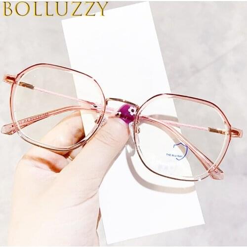 10pcs Bue Light Blocking Glasses Irregular Men Women Anti Blue Light Glasses Game Computer Glasses Clear Polygonal Chain Temple