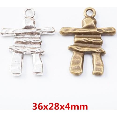 10 pieces of retro metal zinc alloy robot pendant for DIY handmade jewelry necklace making 7049
