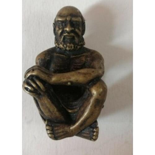 4.2 CM Chinese Copper arhat Dharma Bodhidharma Daruma Master Of Zen sculpture