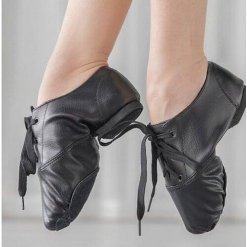 Women Ballet Shoes Girls Ballet Jazz Dance Shoes Soft Sole Pu Leather Kids Dancing Shoes Black Womens Exercise Shoes