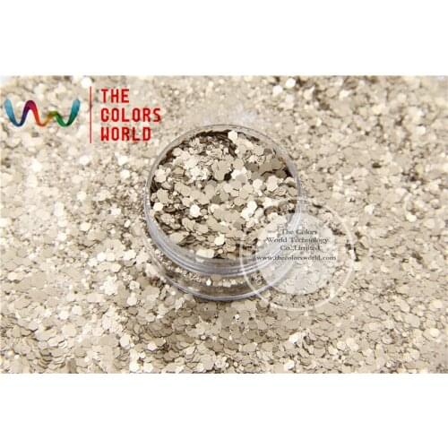 HH2104-239 Coffee Gold Colors Hexagon Shape Glitter Sequins for nail art DIY decoration and Halloweens decorations