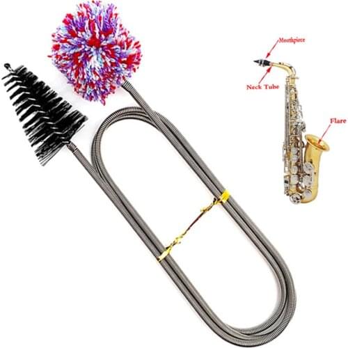 Cleaning Brush Saxophone Dual-head Multi-purpose Instrument Acceriories Cleaning Cloth Brush Sax Neck Straps
