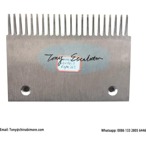 Escalator Aluminum Comb Plate XAA453AV1 L203mm Hole Pitch 145mm Right 22 Teeth
