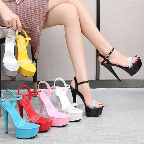 HOKSVZY Plus Size 43 Women 15cm Super High Heels Sandals Female Summer Shoes Ladies Sexy Pumps Pole Dance Shoes Women LFD