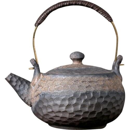 230ml Ceramic Teapot Handheld Teapot Retro Tea Set Kitchen Drinkware Tea Kettle Home Office Teaware