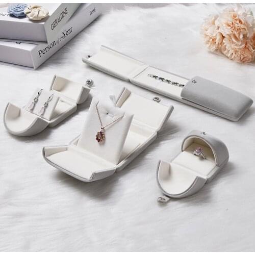 High-grade cloth multi color double-opening jewelry display box ring&necklace packaging box gift boxes for jewellery