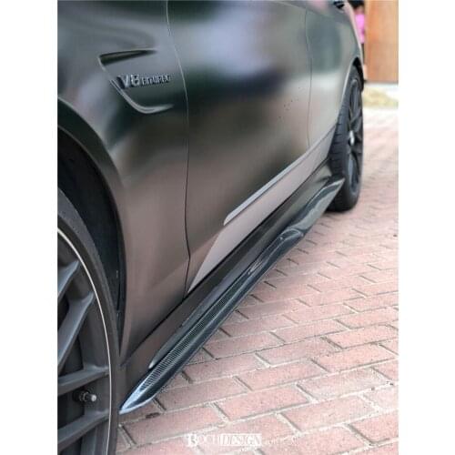 Suit For Benz Mercedes C-class Carbon Fiber C200l C63 Coupe Amg Modified Psm Side Skirt