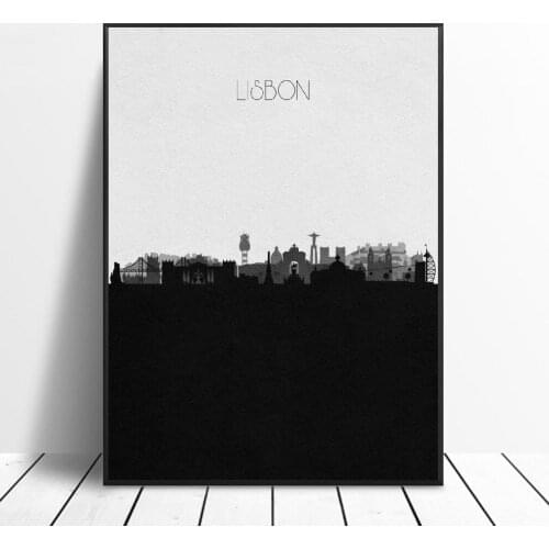 Lisbon Skyline Canvas Painting Wall Art Pictures Prints Home Decor Wall Poster Decoration For Living Room