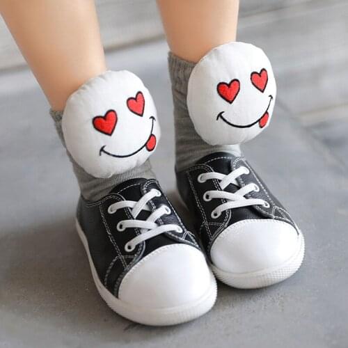 Cute Smiley Faces Socks Students Personality Dolls 1-8 Year Sweat Absorbing Deodorant Cotton Material Casual Style Short Socks