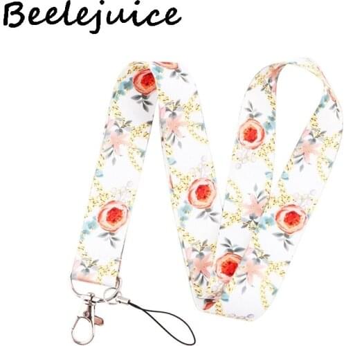 24pcs Gorgeous Red Rose Neck Strap Lanyards ID badge card holder keychain Mobile Phone Strap Gift Ribbon webbing necklace Gifts