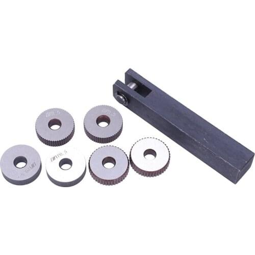 New 7x Single Wheel Straight Linear Knurling Tool Set 0 5mm 1.5mm 2mm Pitch