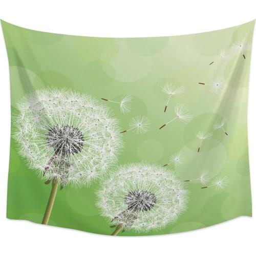 Dandelion Green Wall Tapestry Cover Beach Towel Picnic Yoga Mat Home Decoration