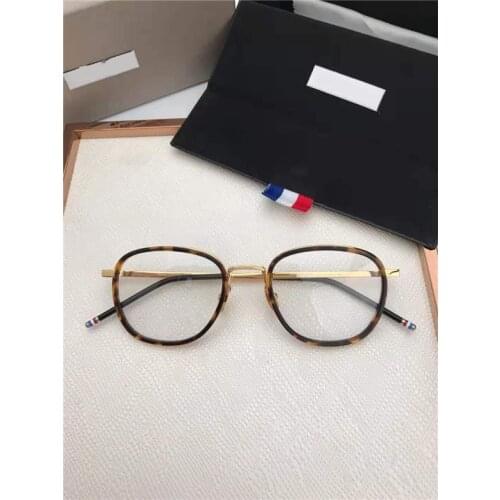 Thom Brand Retro Square Acetate Alloy Glasses Frame Men Women Prescription Eyeglasses Frame TB906 Optical Myopia Reading Eyewear
